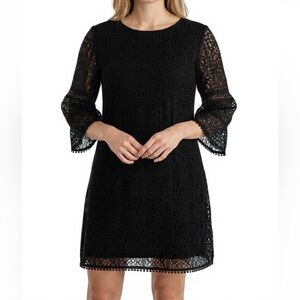 NWT ADRIANNA PAPELL 3/4 Sleeve Lace Detail Zip Back Lined Dress Size 8